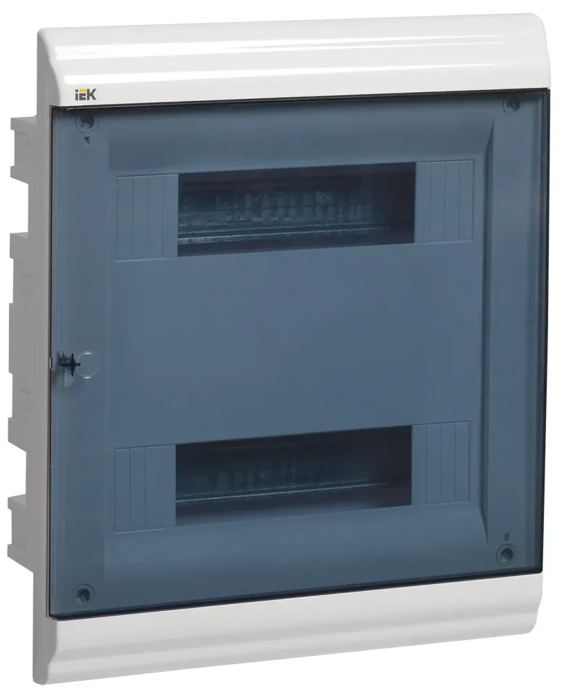 Щит распределительный встраиваемый щрв-п-24 ip41  пластиковый белый прозрачная дверь prime IEK MKP82-V-24-41-10