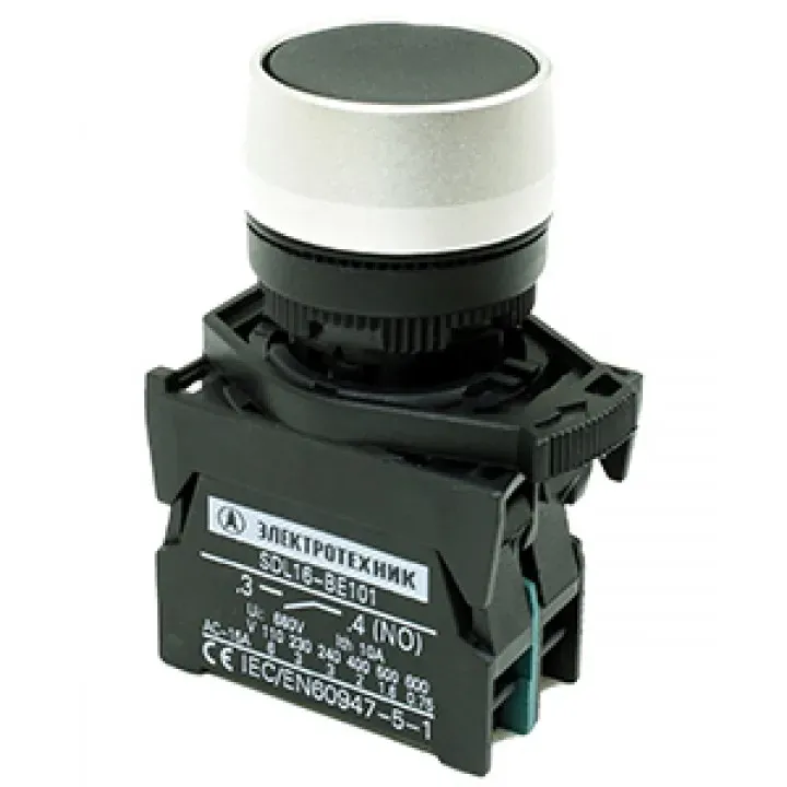 Блок-контакт ВК22-BE101, 1НО, зеленый Электротехник ET521033