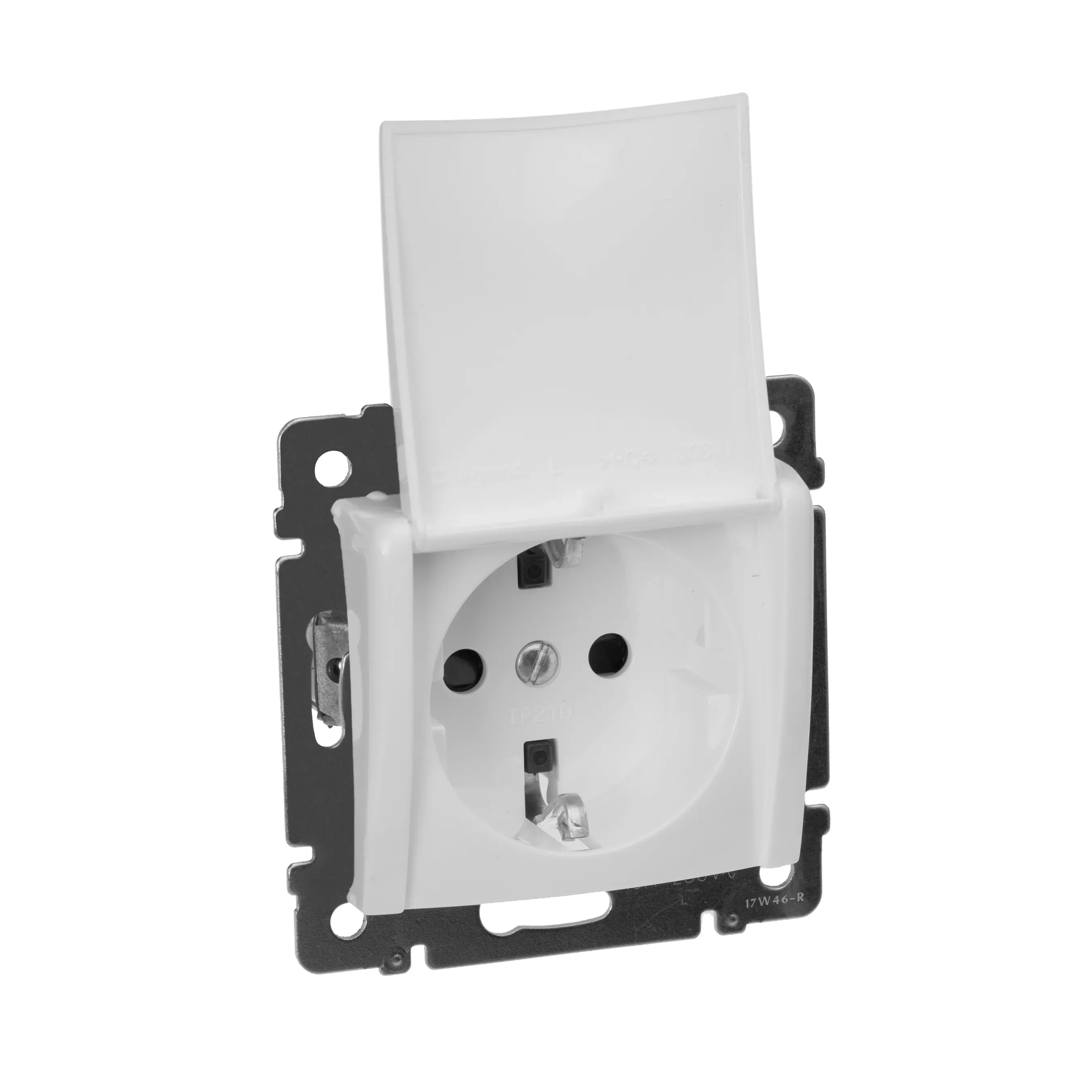 VALENA Розетка с заземлением в рамку с крышкой белая LEGRAND 774422