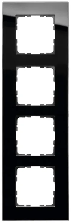 Рамка 4-постовая, стекло Black Glass Jasmart G1004GB