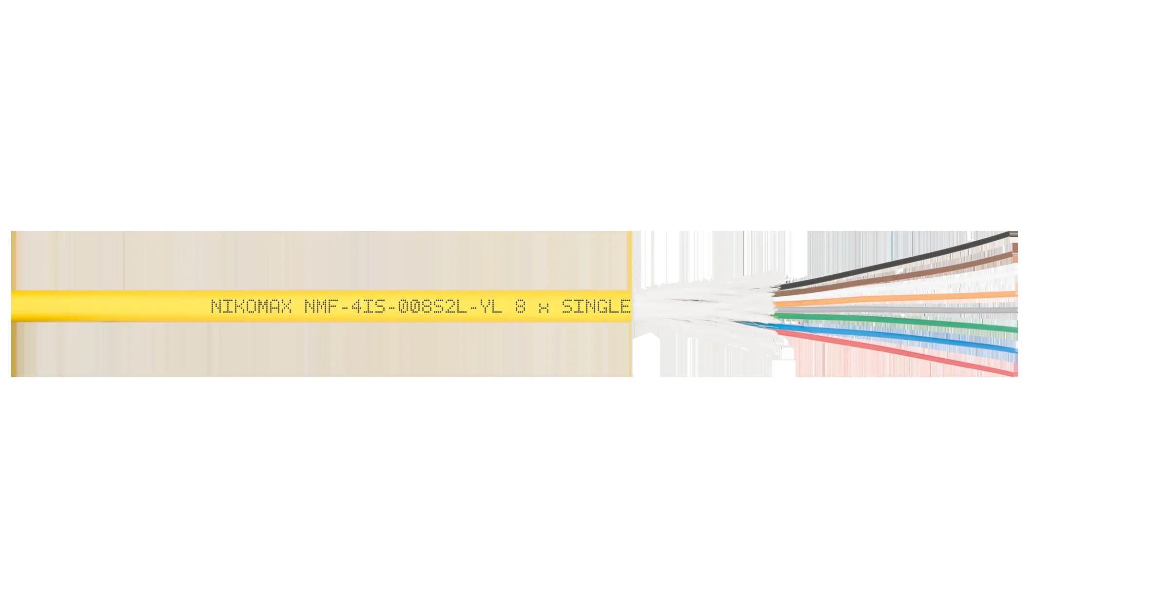 Кабель волоконно-оптический, 2 волокна, одномодовый 9/125мкм, стандарта OS2, внутренний, распределительный, с плотным буфером, силовой элемент — стеклонити, полимерный материал нг(A)-LSLTx, желтый - гарантия: 5 лет расширенная / 15 лет системная