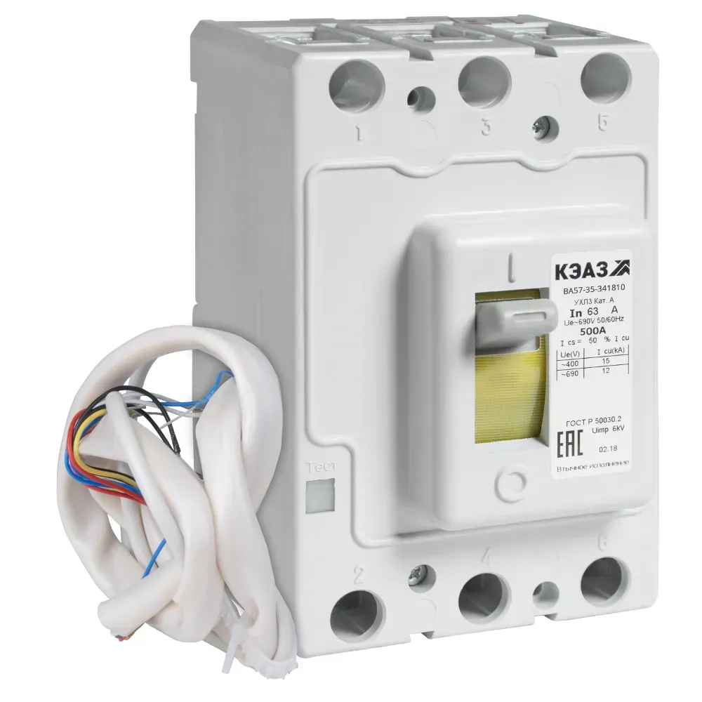 Выключатель автоматический ва57-35-824710-250а-220dc-нр230ac/220dc-ухл3- (втычной, без панели) КЭАЗ 331791