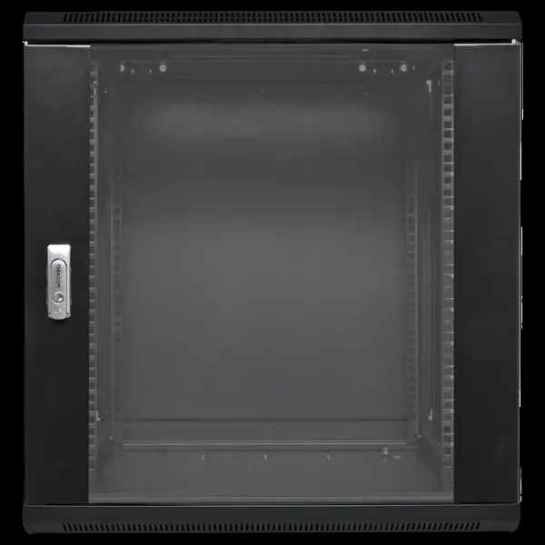 шкаф настенный 19 teracom pro 12u 600х600 мм дверь стеклянная с замком-ручкой чёрный EKF TRP-WLL-1266-40B