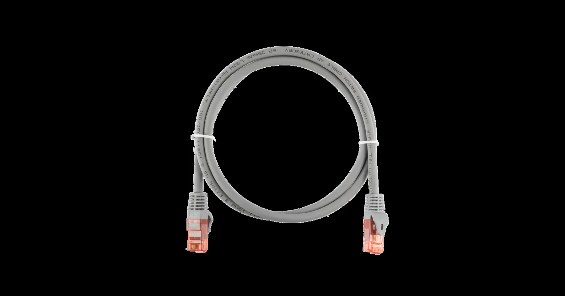 Патч-корд U/UTP 4 пары, Кат.6a, 2хRJ45/8P8C, T568B, 7х0,175мм, LSZH, серый, 5м