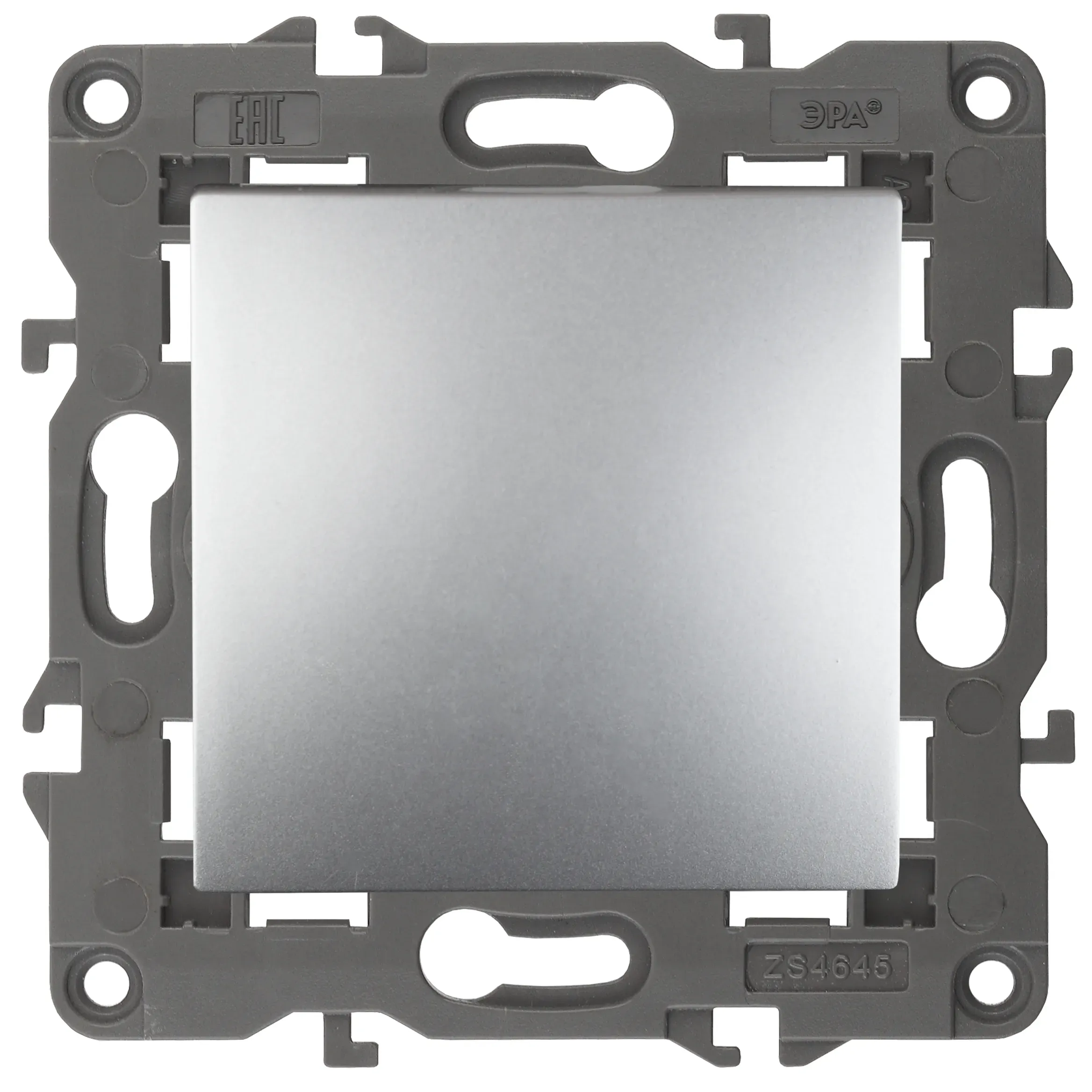 Кнопка, 10АХ-250В, Elegance, алюминий (10/100/2500) 14-1111-03 ЭРА Б0047864