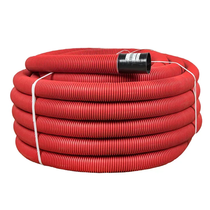 Труба гофрированная двустенная пнд d 110 с зондом (50 м) красная proxima EKF TG2ST-110-50M