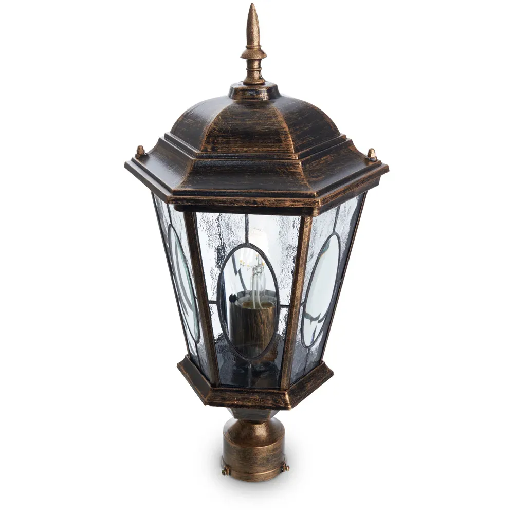 Светильник НТУ-60w на трубу Е27 IP44 черное золото FERON 11321