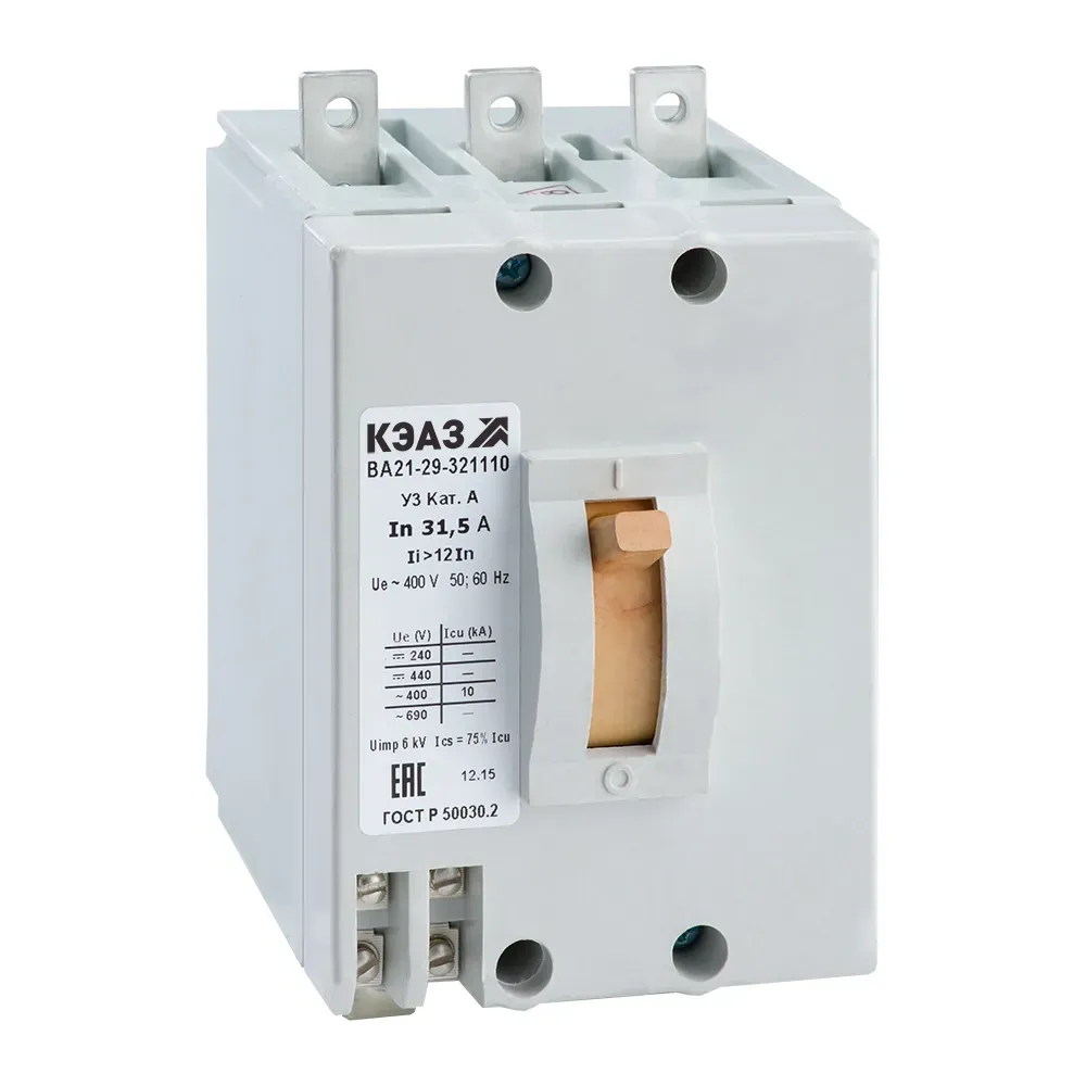 Выключатель автоматический ва21-29-341810-63а-12iн-380ac-нр220ac/dc-у3 КЭАЗ 101573