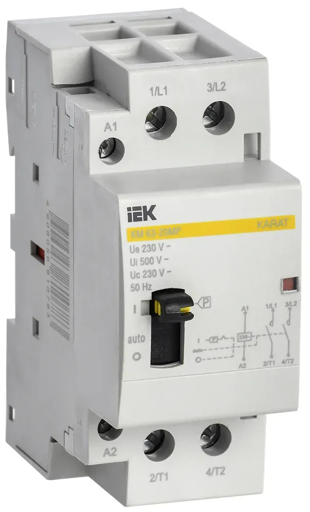 Контактор модульный с ручным упр. КМ63-20МР AC KARAT IEK MKK12-63-20