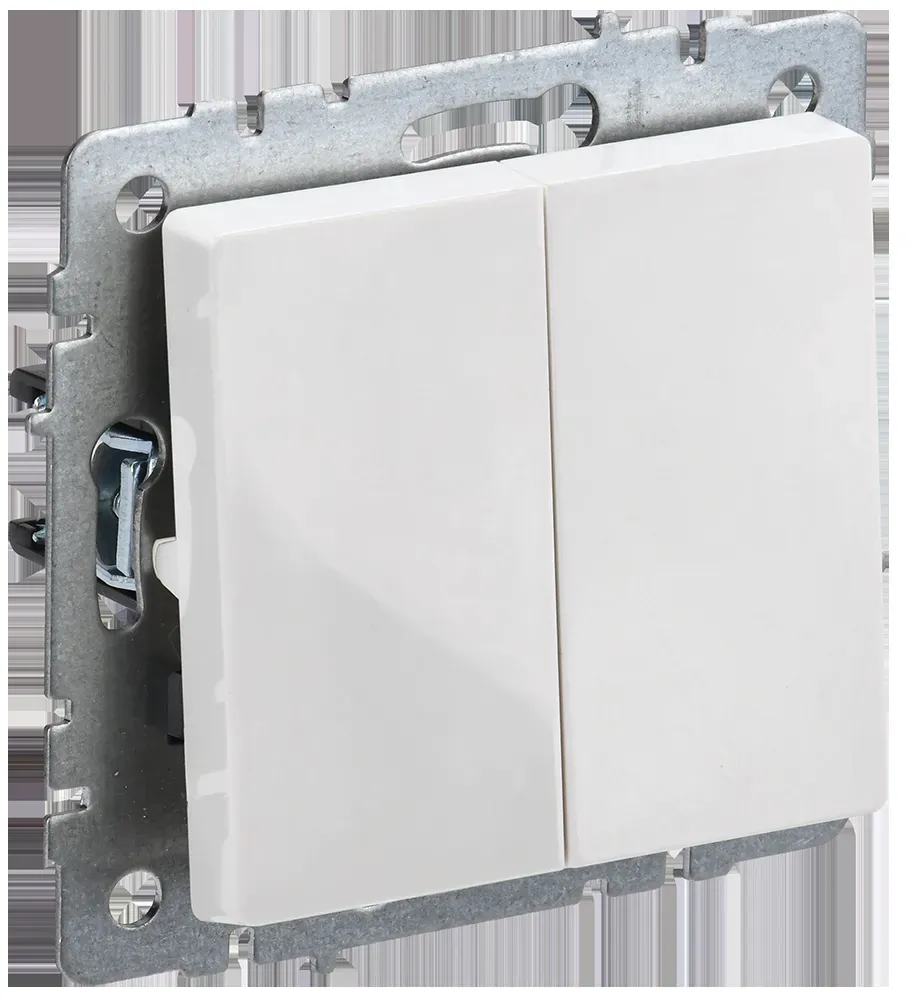 BRITE Выключатель 2-клавишный 10А ВС10-2-0-БрБ белый IEK BR-V20-0-10-K01-PRO