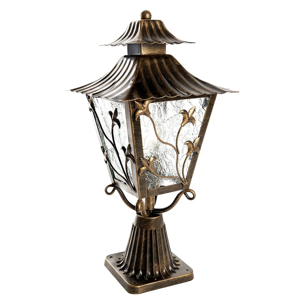 Светильник НТУ-60w на постамент Е27 IP44 черное золото FERON 11644