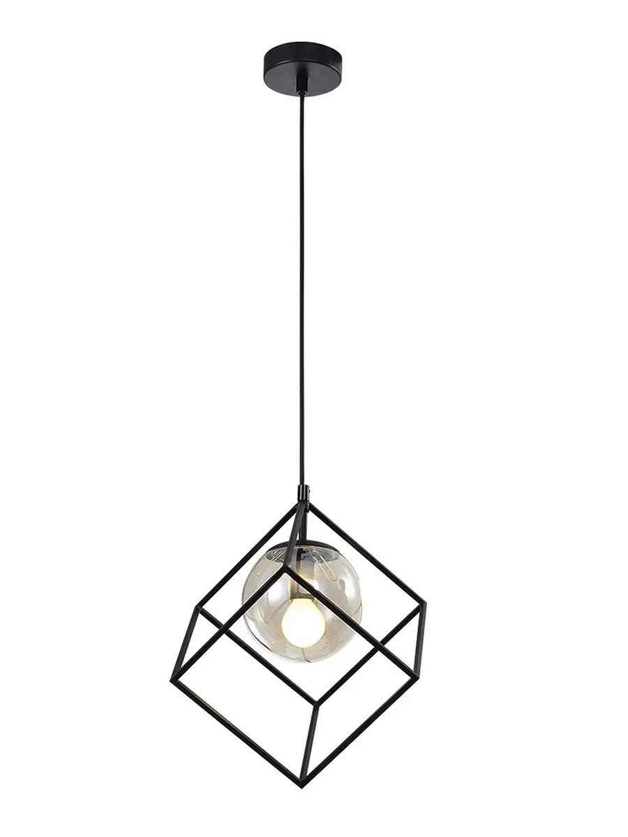 Светильник подвесной (подвес) Moon 5145-201 х Е14 40 Вт черный лофт - кантри потолочный Rivoli Б0054981
