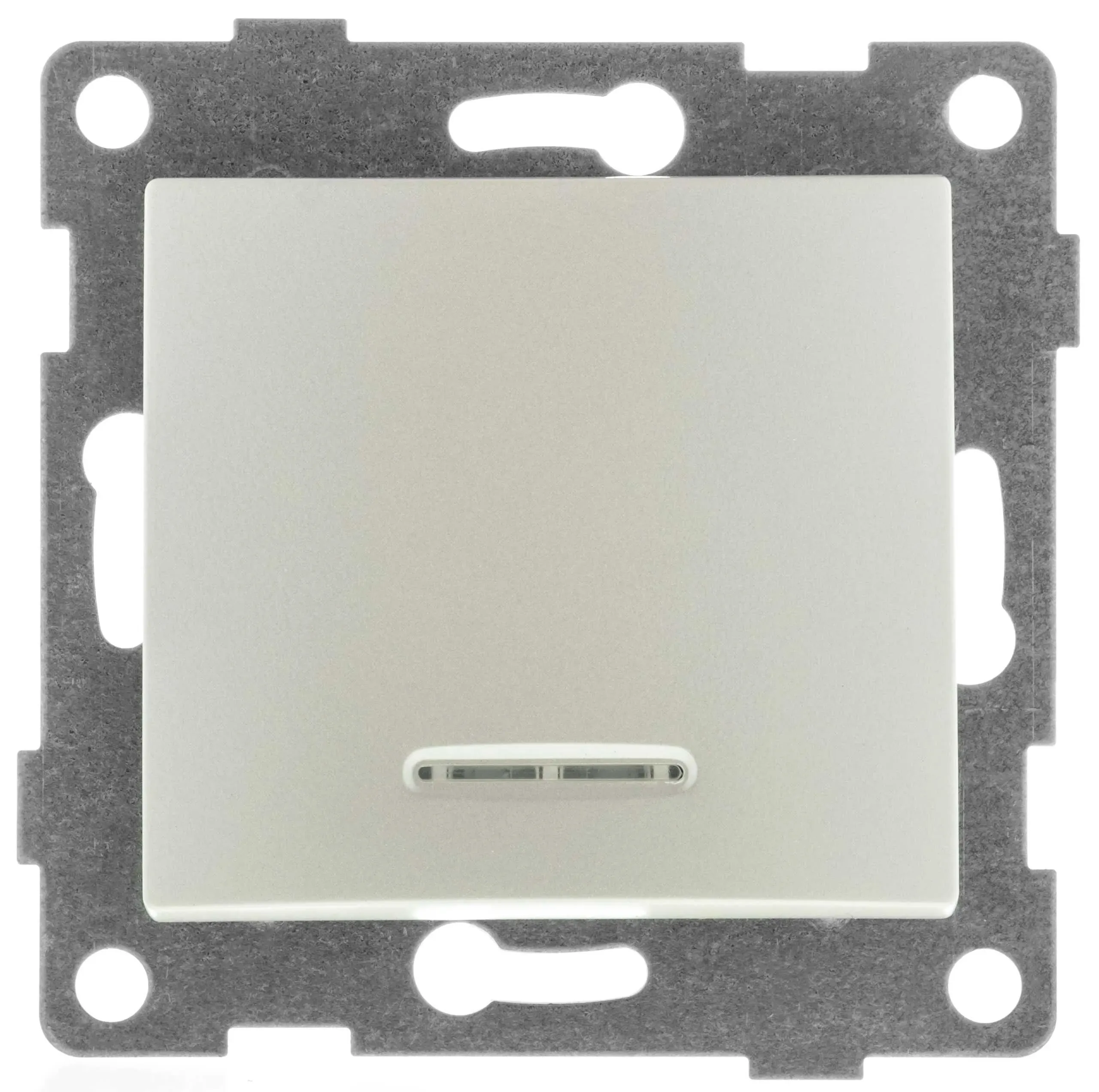 GUSI Bravo МЕХАНИЗМ Выключатель одноклавишный со светоиндикацией, скрытая установка, 10А, 250В. Цвет шампань GUSI Electric С10В18-028