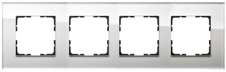 Рамка 4-постовая, стекло White Glass Jasmart G1004GW