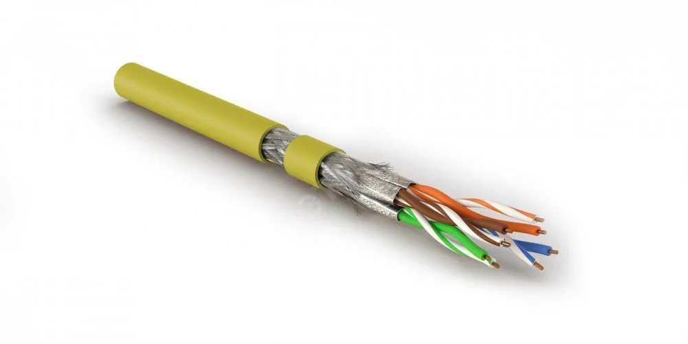 Витая пара S/FTP кат 8.1 4 пары AWG23 solid IN LSZH нг(А)-HF желтый 500м