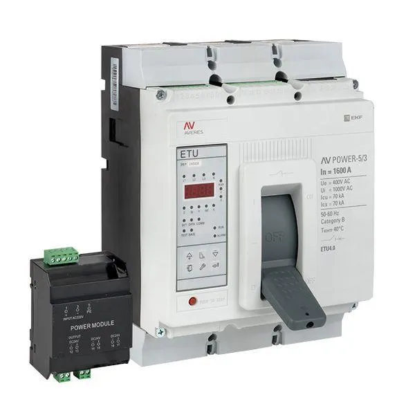 Автоматический выключатель av power-5/3 1600а 70ka etu4.2 averes EKF MCCB-53-1600M-4.2-AV
