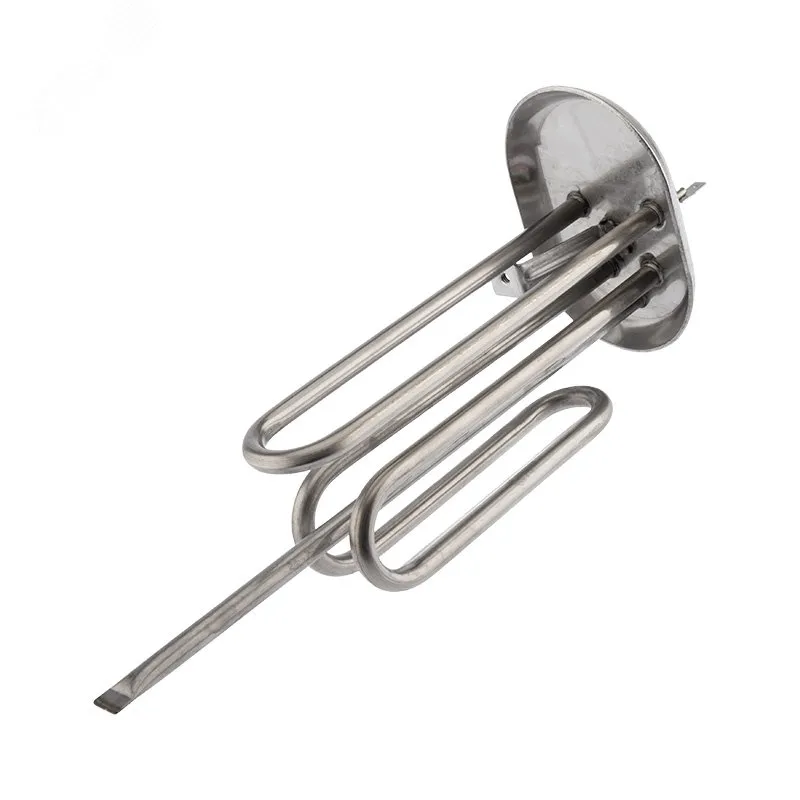 ТЭН элемент нагревательный для бойлера 2500 Вт (1000+1500) овальный фланец 80/110 с клеммами под разъем длина 265 мм REXANT 70-0453