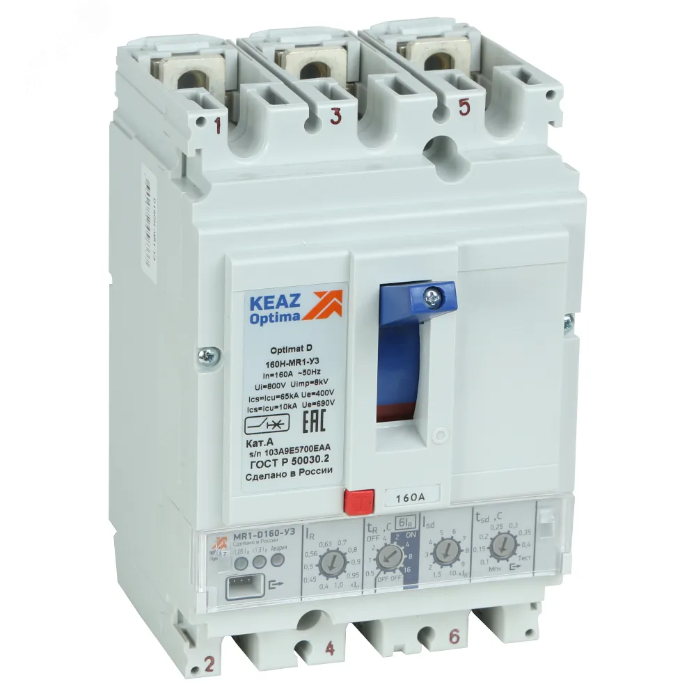 Выключатель автоматический optimat d160h-mr1-у3-рег КЭАЗ 353133