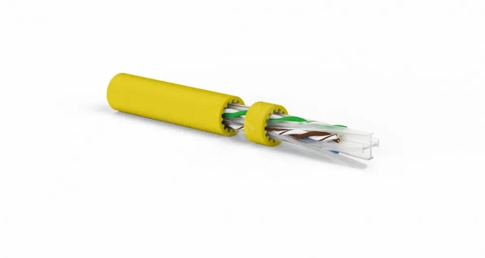 Витая пара U/UTP кат 6a 4 пары AWG23 solid IN LSZH нг(А)-HF желтый 500м