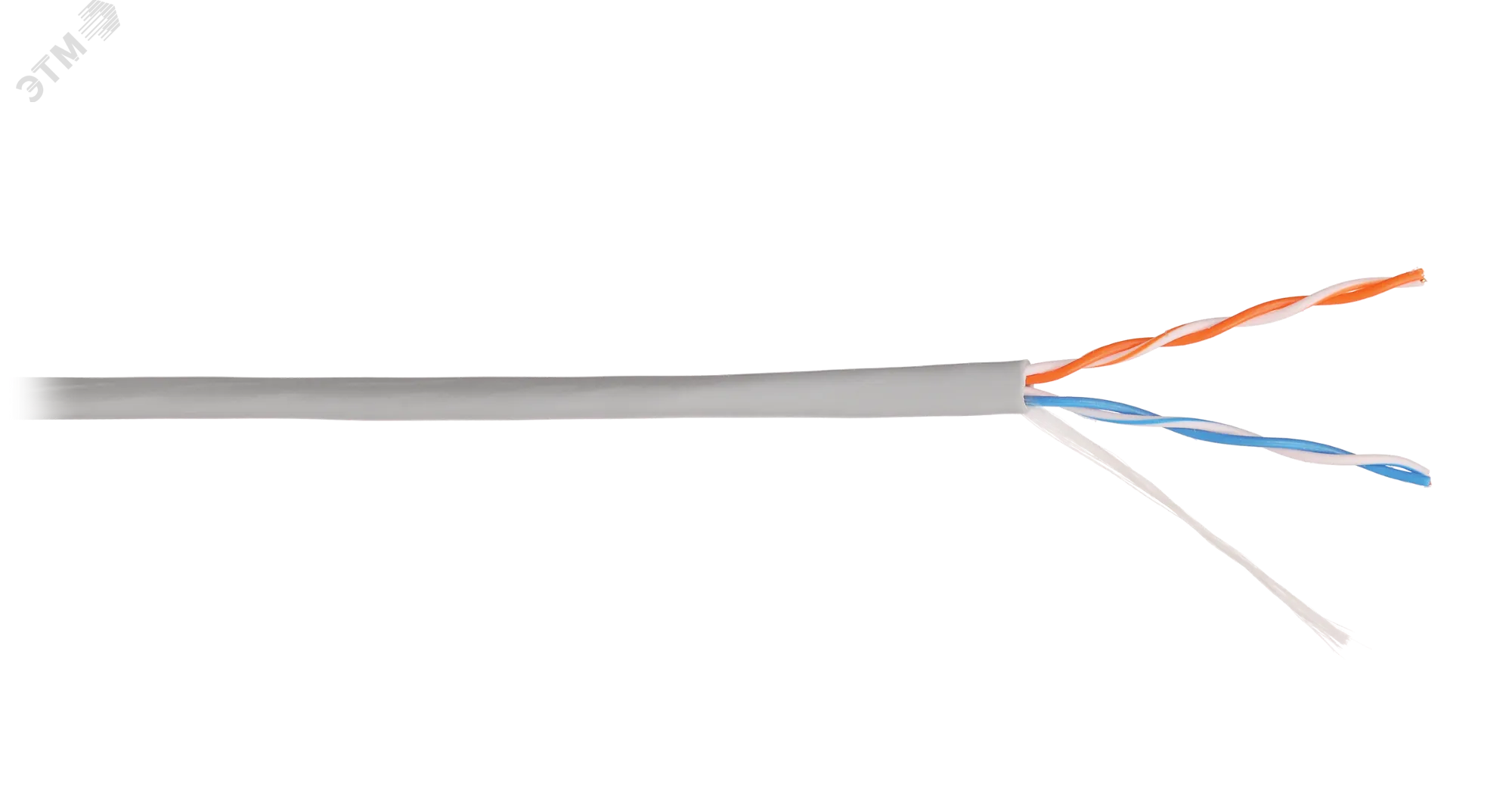 Витая пара U/UTP 2 пары Кат 5 solid BC AWG24 (0.50мм) IN PVC серый 305м