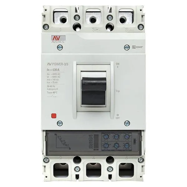 Автоматический выключатель av power-3/3 630а 100ka etu2.0 averes EKF MCCB-33-630H-2.0-AV