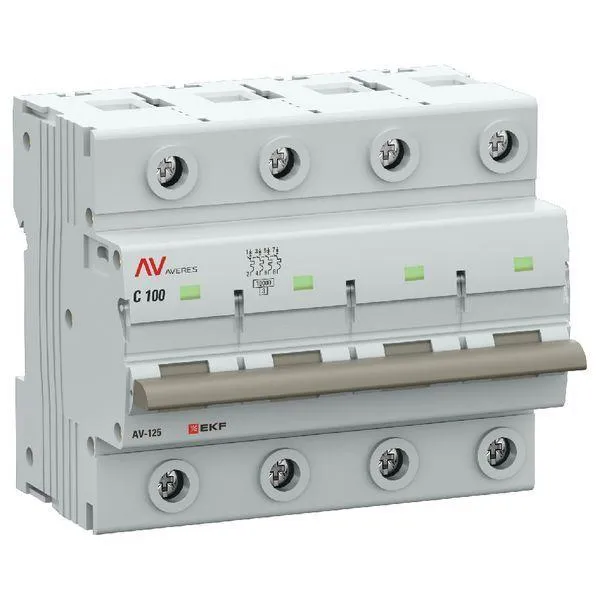 Выключатель автоматический av-125 4p 125a (d) 10ka ekf averes EKF MCB125-4-125D-AV