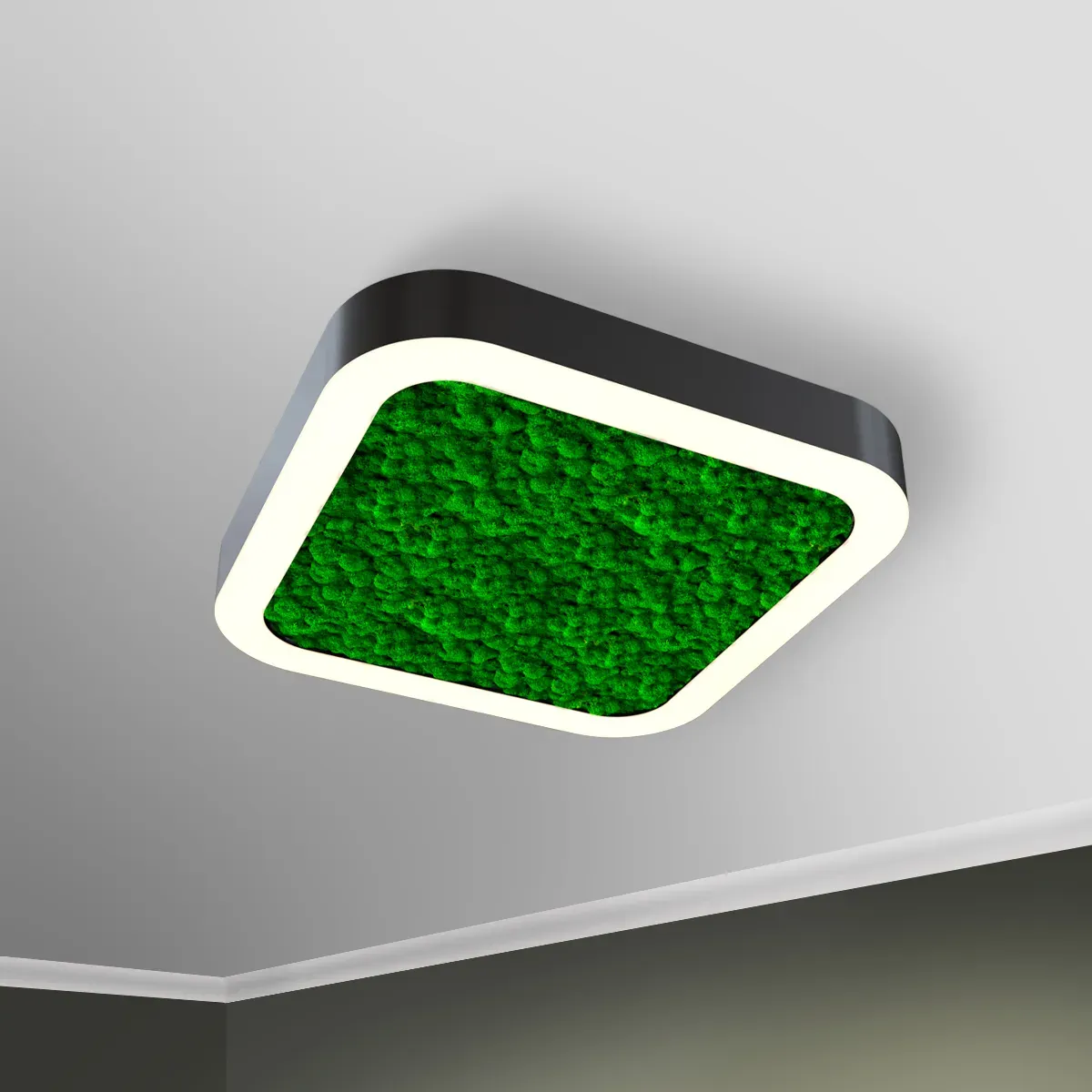 Светильник светодиодный RVE-LBX-MOSS-BOX-SOFT-400-N (Квадрат закругл. с отв. 400х400х100мм S80мм 32Вт Накладной 4000К Белый) RVElektro RVE00001630