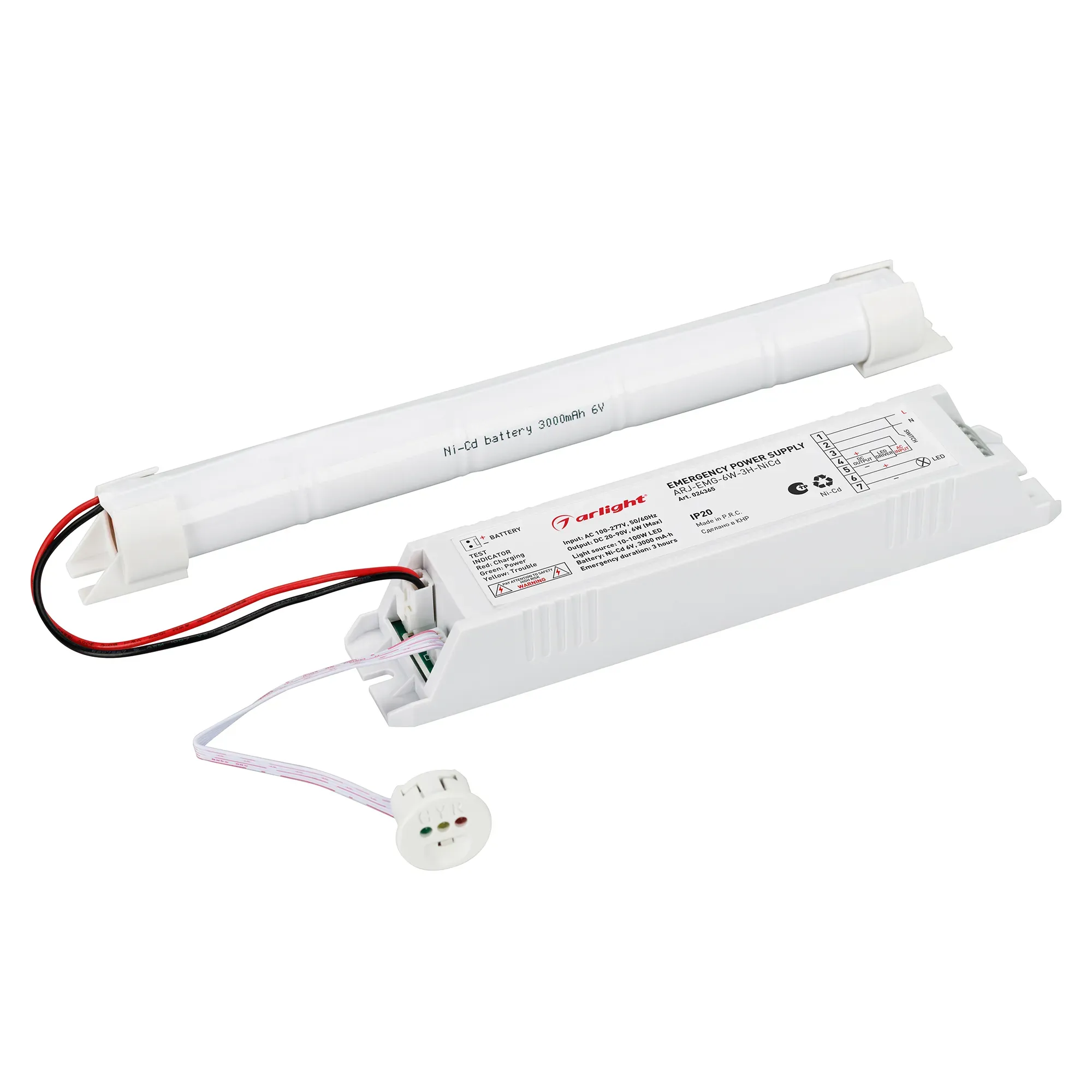 Блок аварийного питания ARJ-EMG-6W-3H-NiCd (ARL, IP20 Пластик, 2 года) Arlight 024365