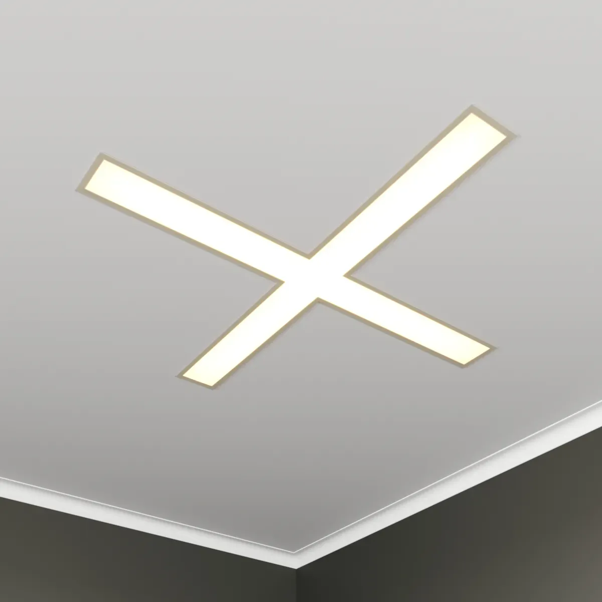 Светильник светодиодный RVE-LBX-KRESCENT-1046-VG (Крест 1046х1046х110мм S80мм 49Вт встраиваемый под шпаклевку 4000K Белый) RVElektro RVE00003539