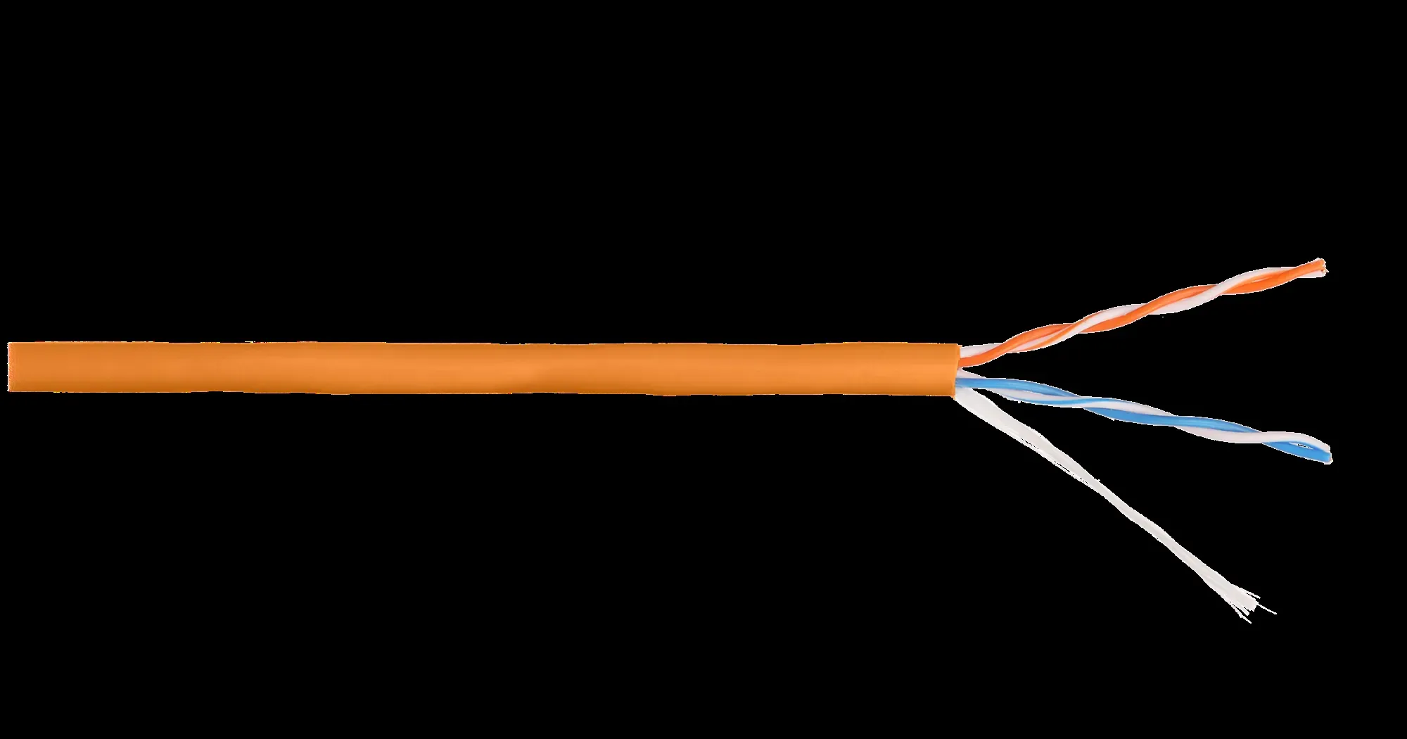 Витая пара U/UTP 2 пары Cat 5 solid BC (0.49мм) IN LSZH нг(A)-HFLTx оранжевый 305м