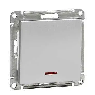 Выключатель одноклавишный, с подсветкой, 10АХ, механизм, матовый хром SE (Потенциал) VS110-153-5-86