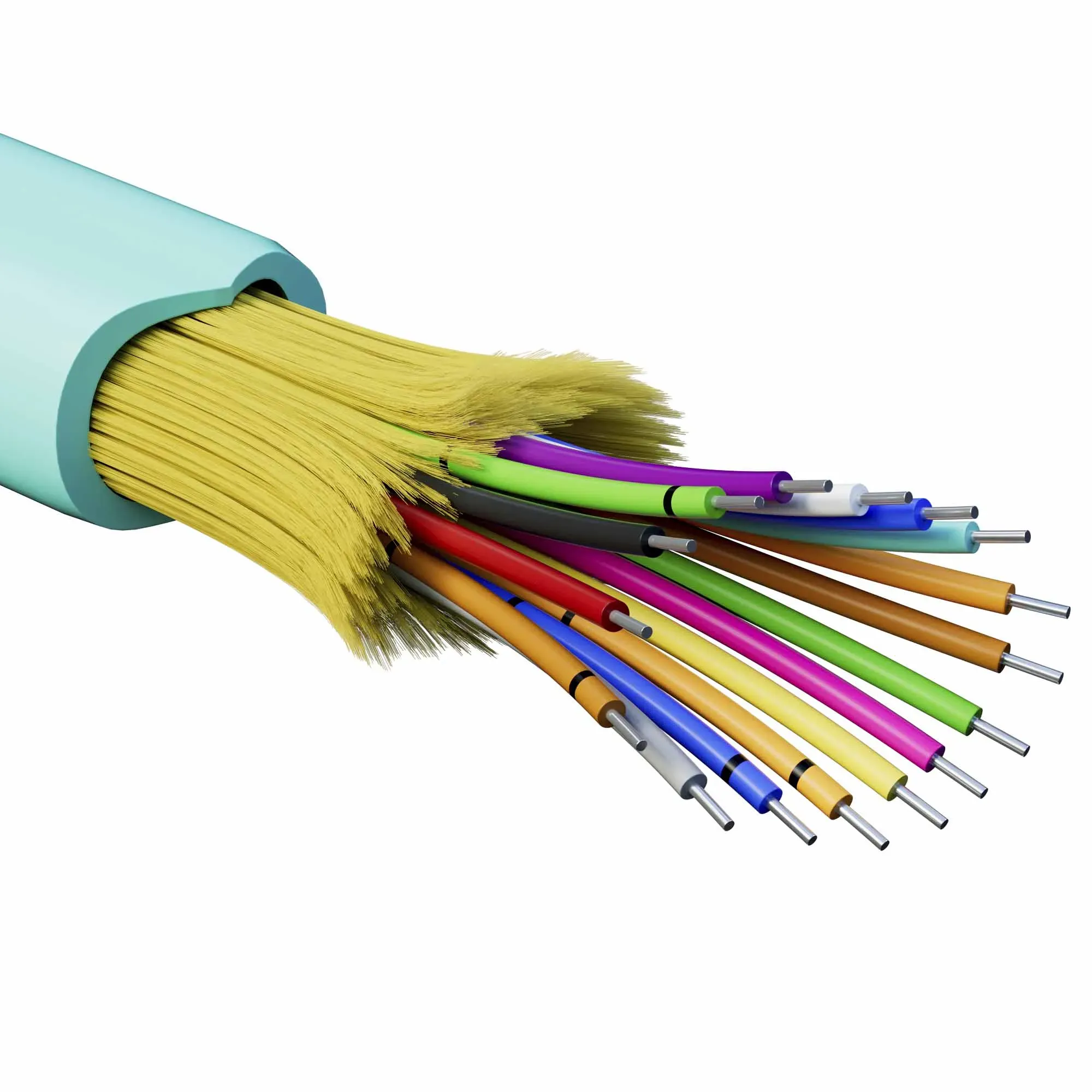 Кабель волоконно-оптический, распределительный, арамидные упрочняющие нити, для внутренней прокладки, нг(A)-HFLTx, 16 ОВ, категорияOM3 (G.651.1) плотный буфер, 0,4 кН, барабан 2000 м