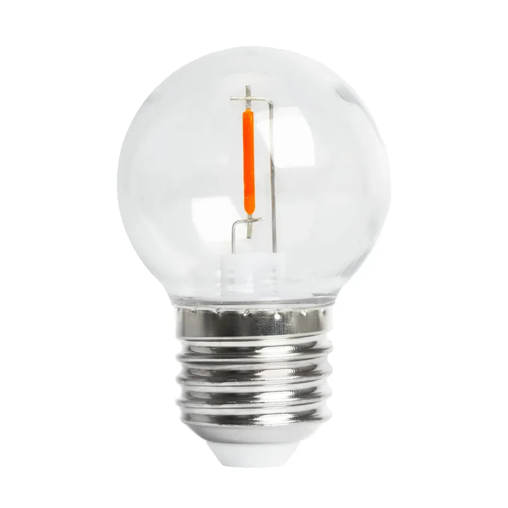 Лампа светодиодная LED 2вт Е27 оранжевый шар филамент