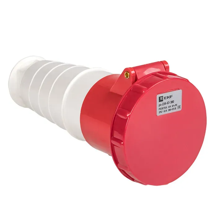 Розетка кабельная 63а 3р+е ip67 переносная 380в 234 EKF PS-234-63-380