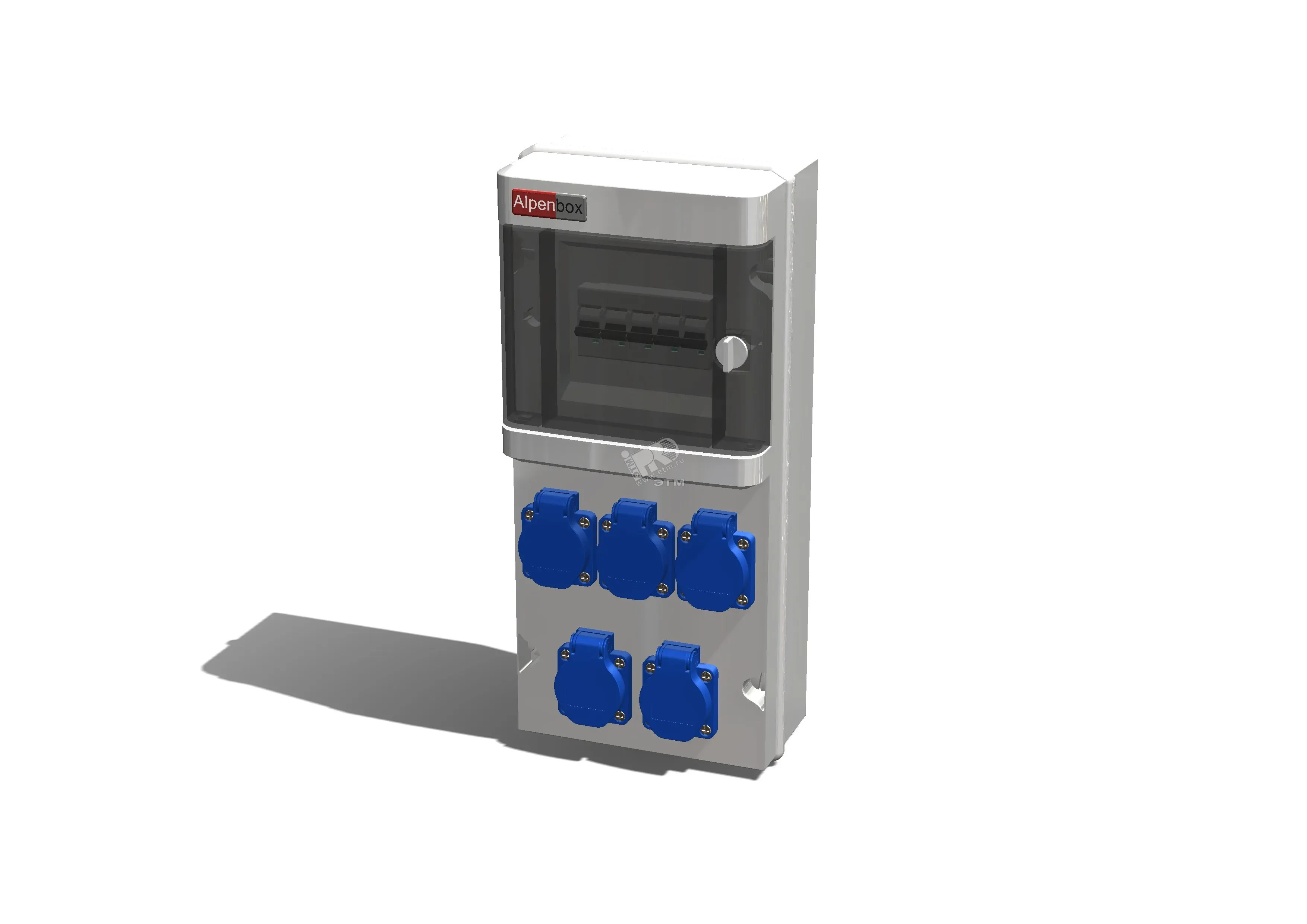 Устройство распределительное настенное пластик IP54 32A корпус 176х400х110 серый AlpenBox 00-00012126