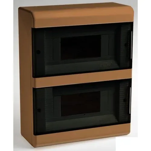 Тусо щиток открытой проводки на 18 модулей две двери 222х277х93мм (коричневый) RUVINIL 68018К