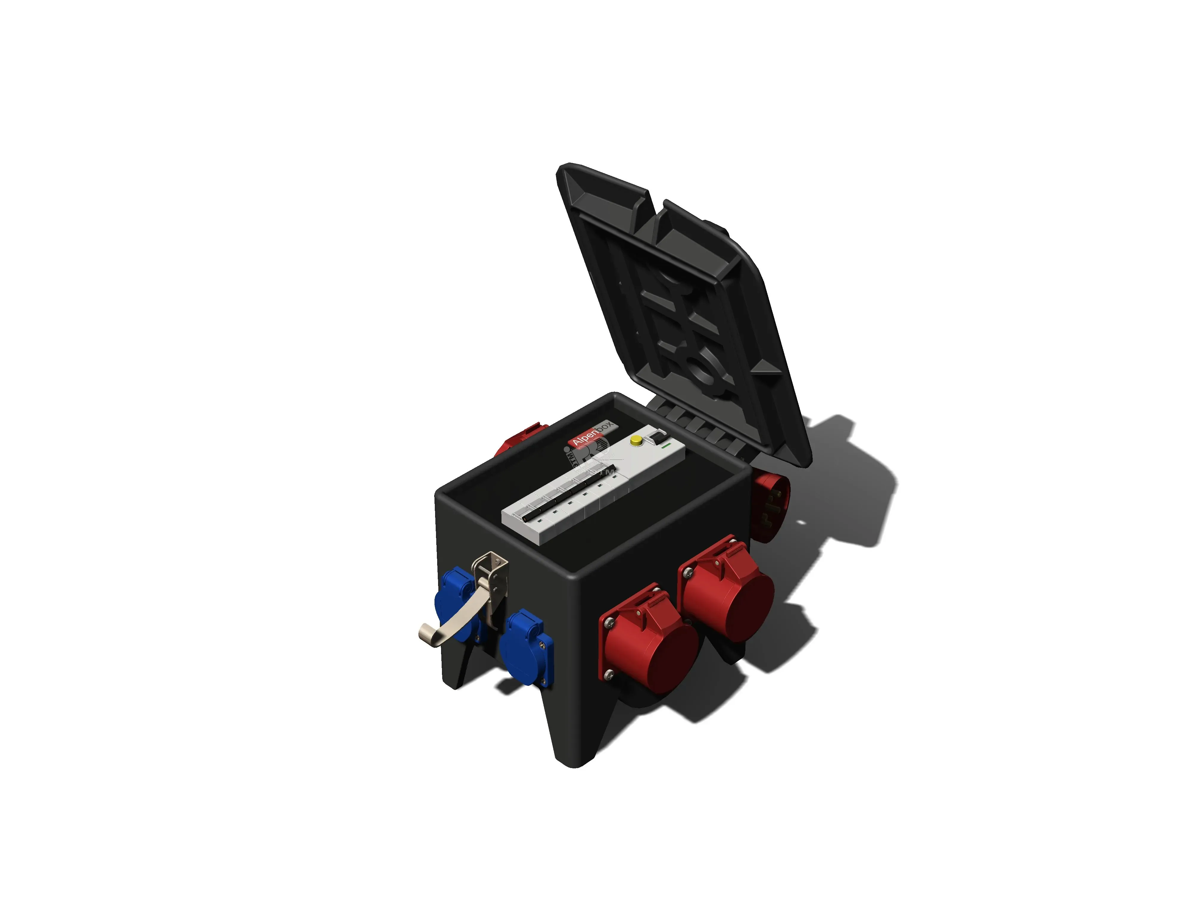 Устройство распределительное переносное твердая резина IP44 32A корпус 335х280х265 черный AlpenBox 00-00001914