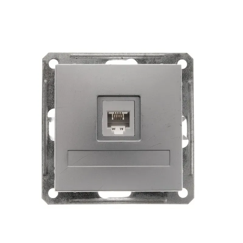 W59 Розетка телеф. скр в/рамку мат хром SE (Потенциал) RSI-152T-5-86