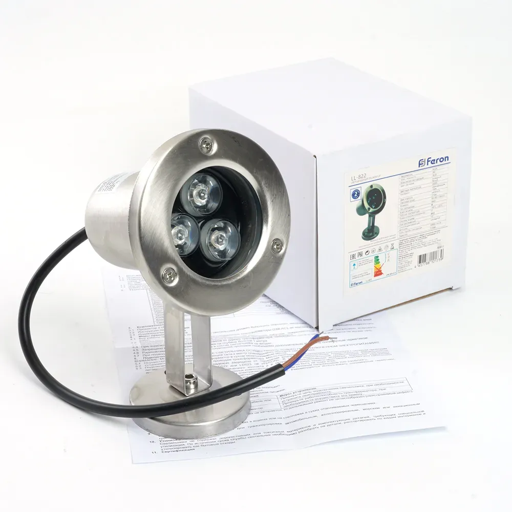 Прожектор светодиодный подводный ДО-3w 24в RGB IP68 (БЕЗ ДРАЙВЕРА!)