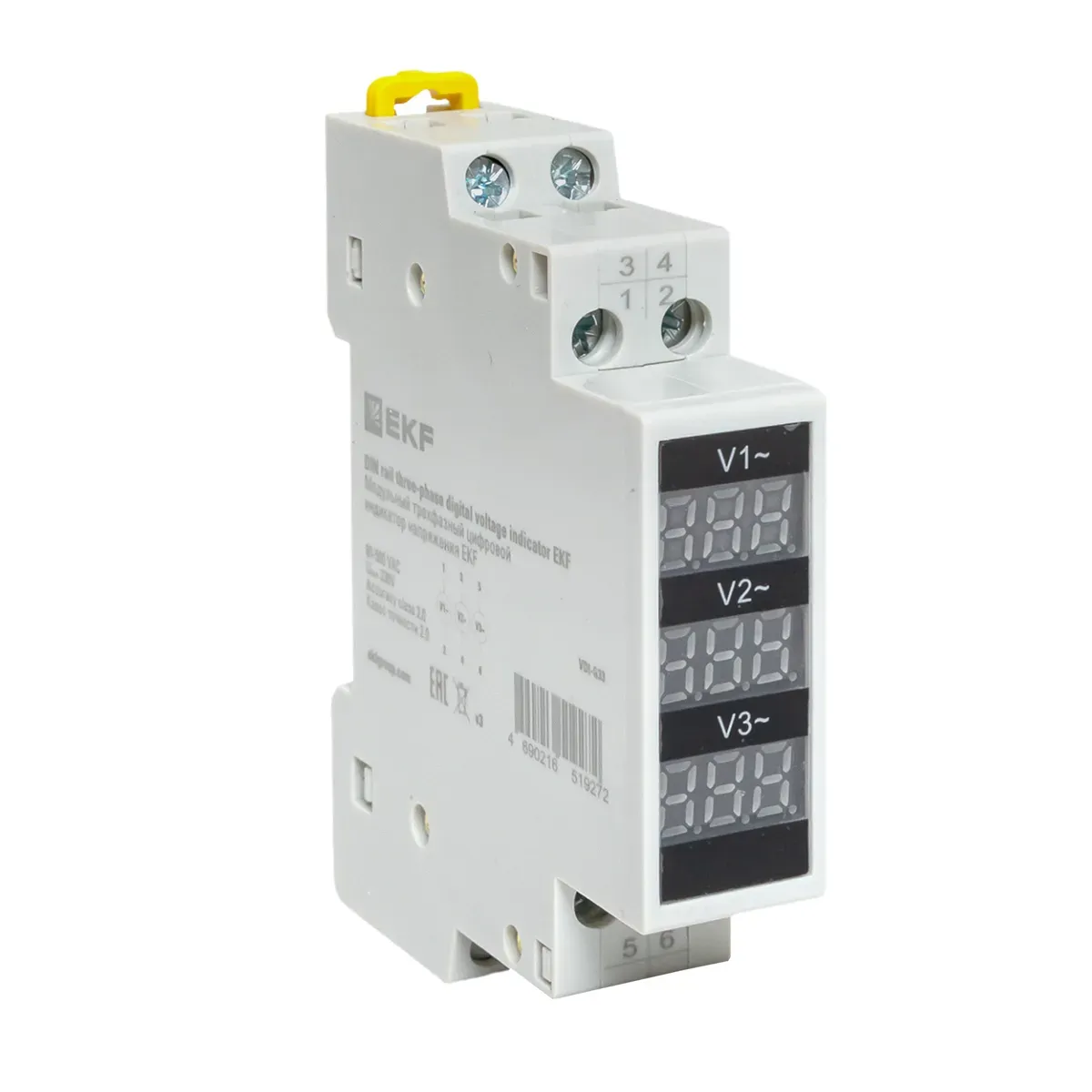 Модульный трехфазный цифровой индикатор напряжения EKF EKF VDI-G33