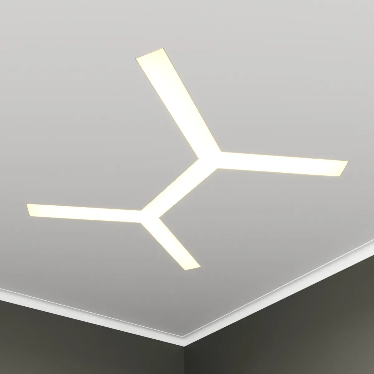 Светильник светодиодный RVE-LBX-TRINITY-2X-1630-V (Трехлучевой крест 2х 1630х1861х100мм S80мм 111Вт встраиваемый 4000K Белый) RVElektro RVE00003050