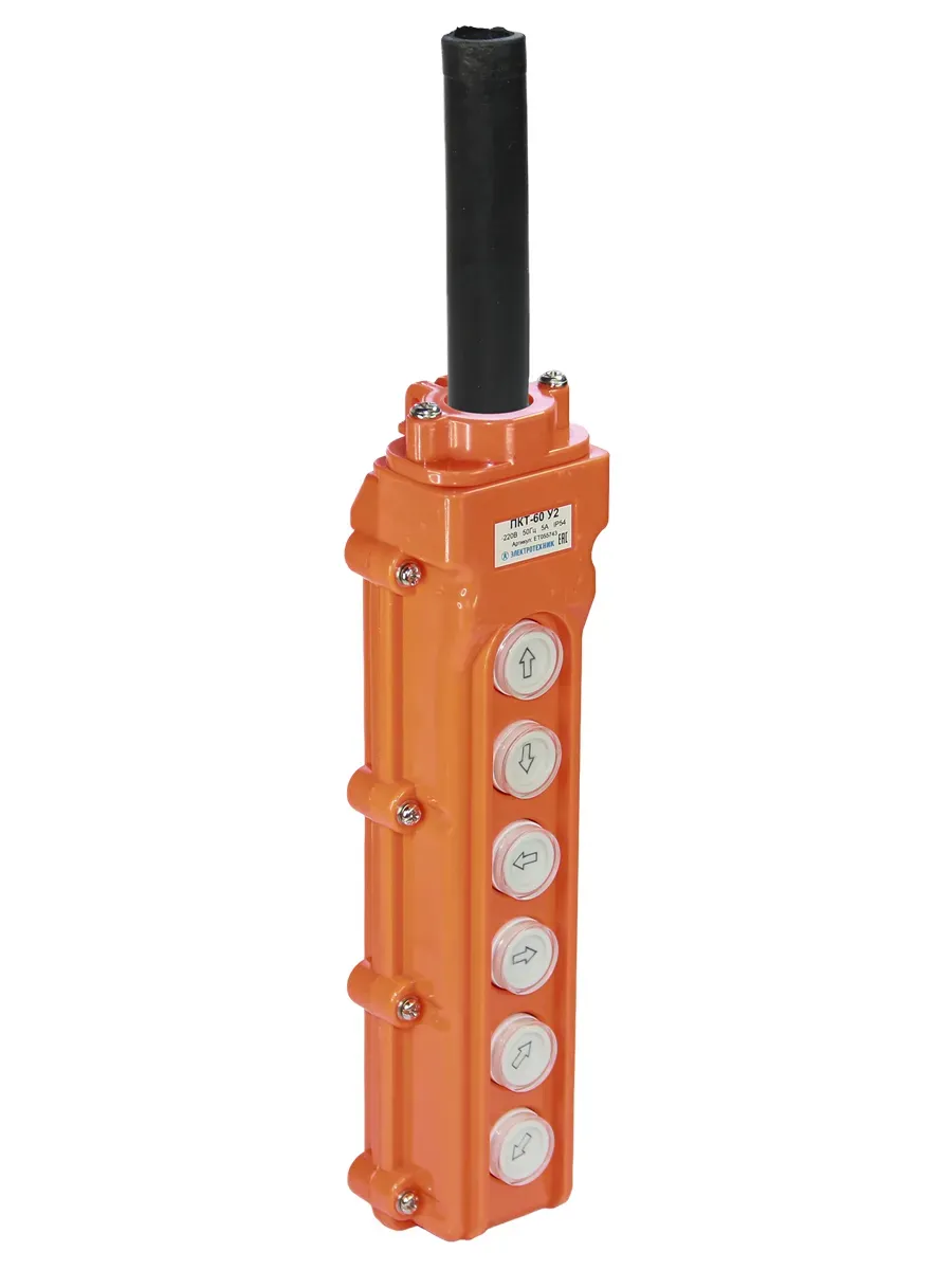 Пост кнопочный ПКТ-60 на 6 кнопок IP54 ABS-пластик Электротехник ET055743