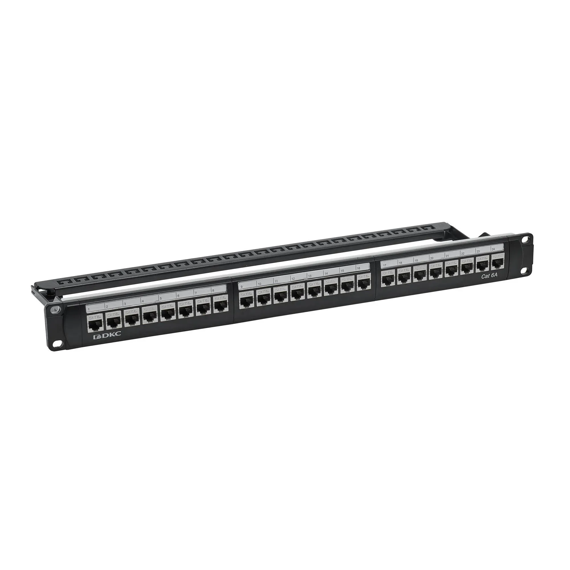 Патч-панель модульная 19'. 1U.CAT6A. 24 порта RJ45. экранированная