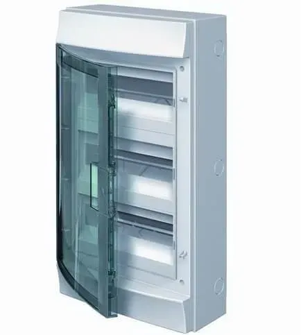 Щит распределительный навесной щрн-п-36 пластиковый mistral65 серая прозрачная дверь с клеммами ip65 (65p12x32a) ABB 1SLM006501A1206