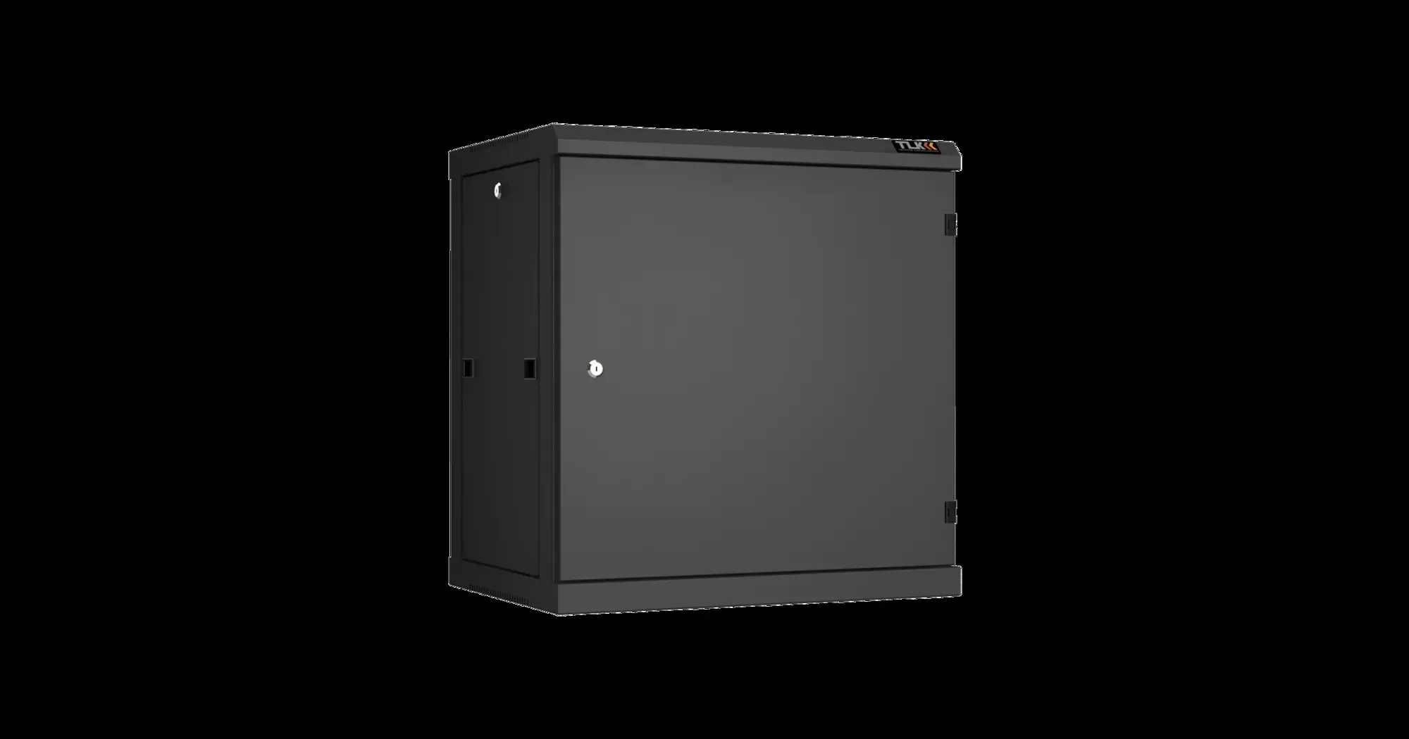 Шкаф настенный разбор 19д 12u металлическая дверь ш600хв636хг450мм черный TLK TWC-126045-R-M-BK