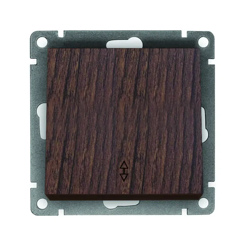 Выключатель проходной одноклавишный серия Афина , с/у, 10А, 220В, венге (еврослот) Универсал A0025-V