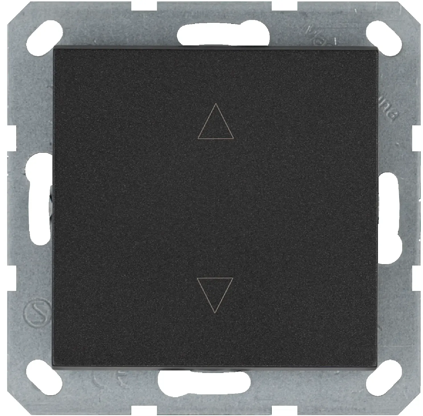 Выключатель одноклавишный для штор 10A 250V~ с накладкой, цвет Антрацит Jasmart G3018B