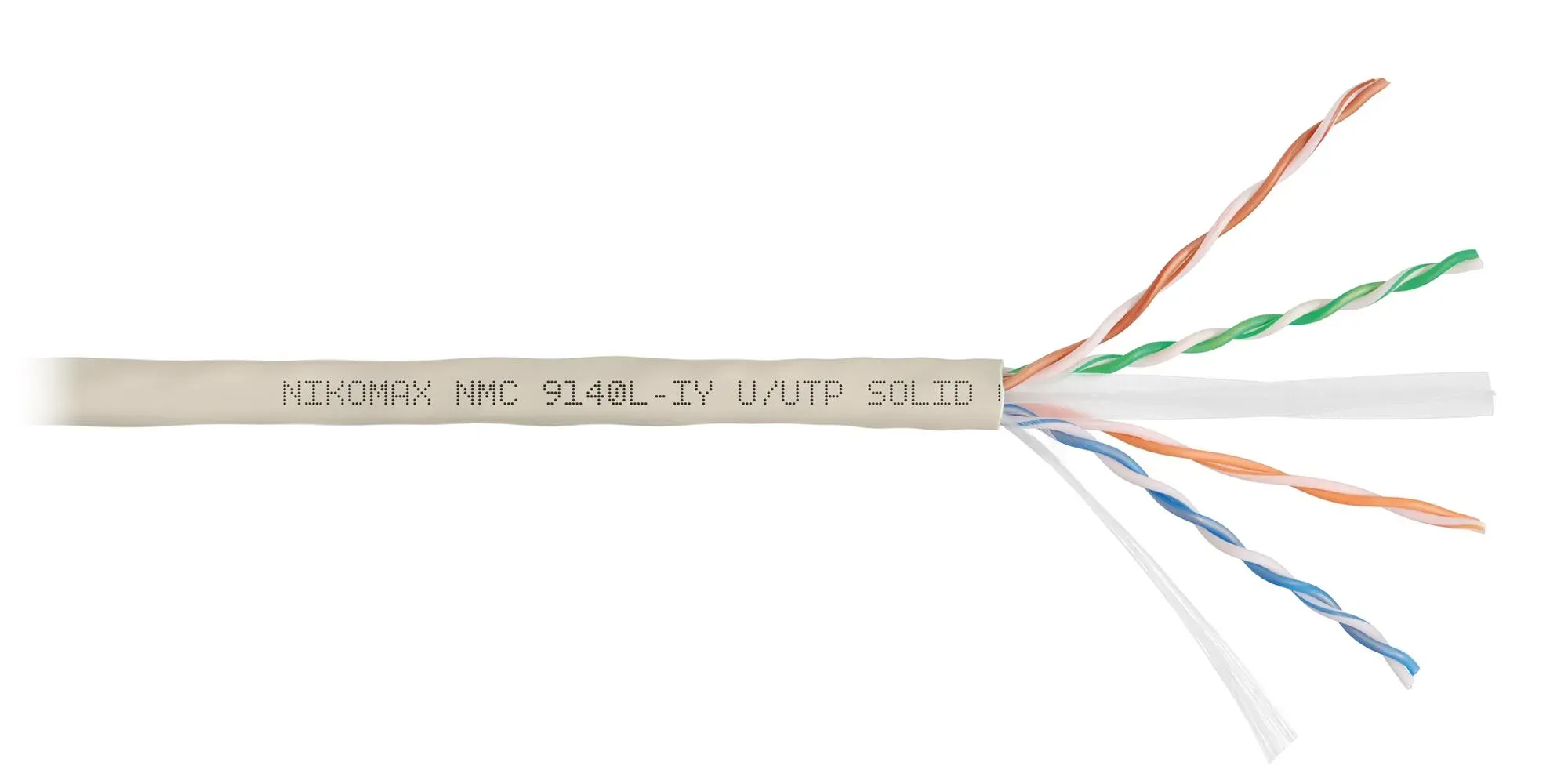 Витая пара U/UTP 4 пары Кат 6 solid BC AWG23 (0.57мм) IN нг(А)-LSLTx светло-серый 305м