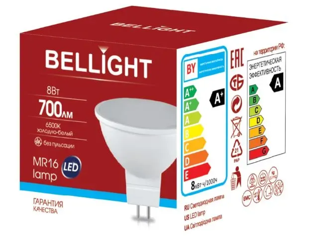 Лампа LED 6Вт 6500K 700Лм MR16  Bellight BELLIGHT 88297914