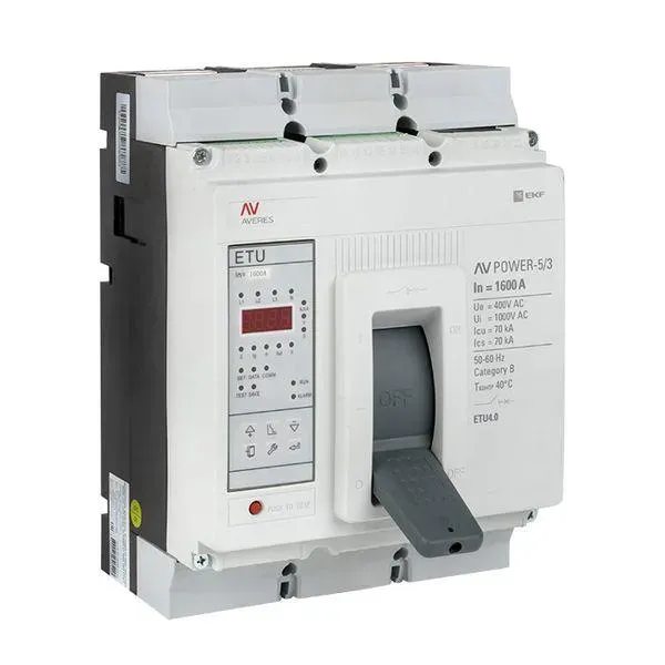 Автоматический выключатель av power-5/3 1600а 70ka etu4.0 averes EKF MCCB-53-1600M-4.0-AV